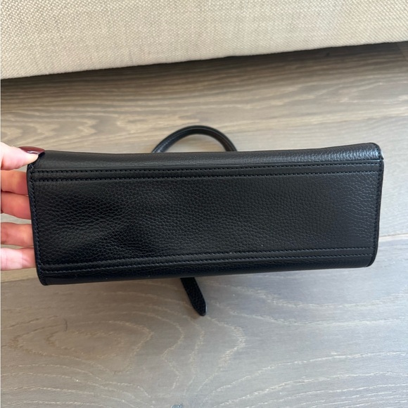 Gucci GG Marmont Top Handle Bag Black Leather Crossbody Gold Hardware - Picture 6 of 11